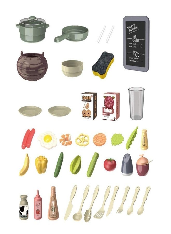 GIPTOC Little Chef Kids Kitchen Play Set - Realistic Cooking Toys with Mini Utensils, Food & Dessert Items - Pretend Play Kitchen Set for Boys & Girls - Image 5